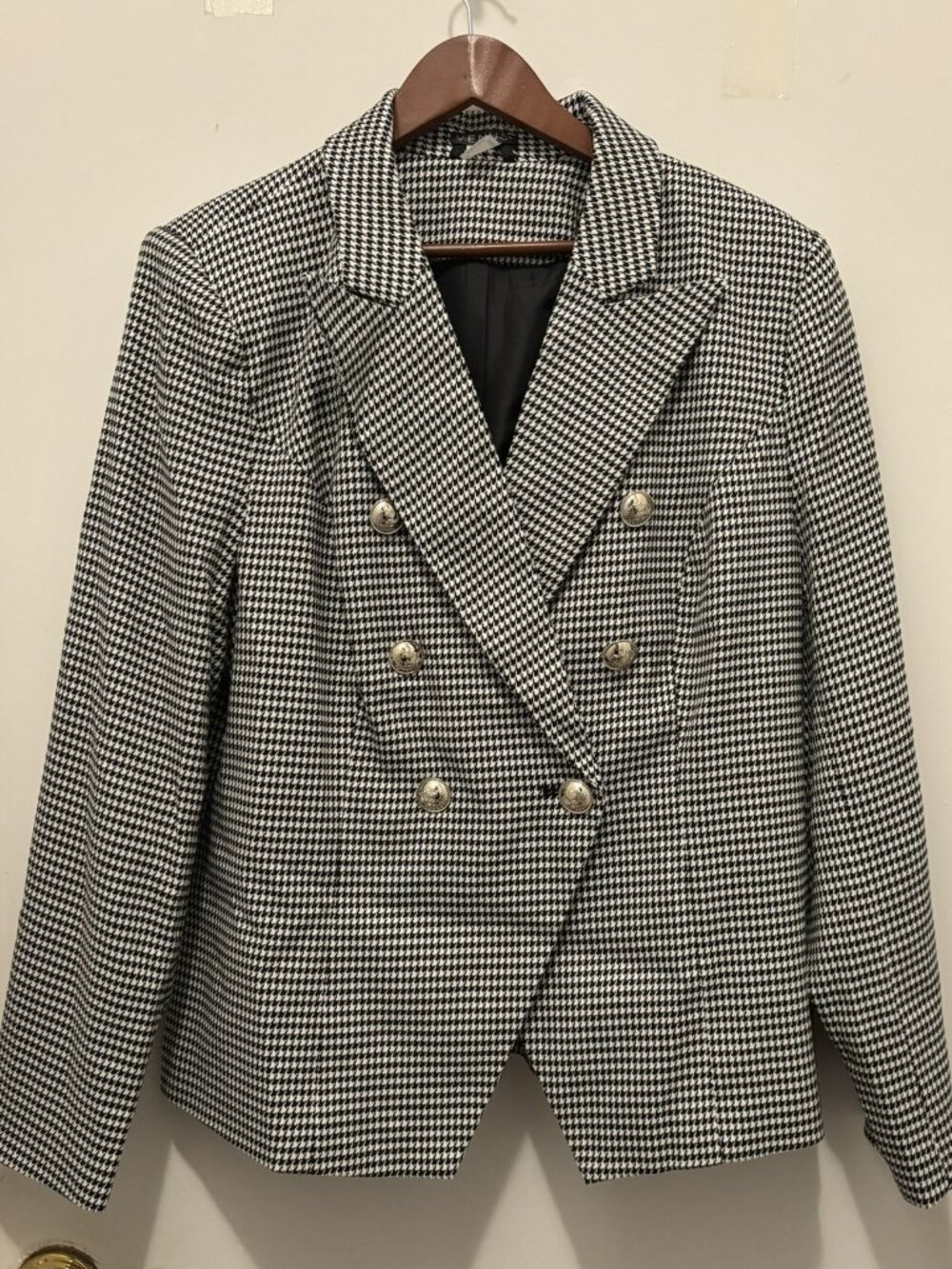 Venus Black & White Houndstooth Blazer-NWOT-Size 16